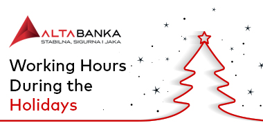 Regarding New Year and Christmas holidays, we would like to inform you about the working hours of our branches